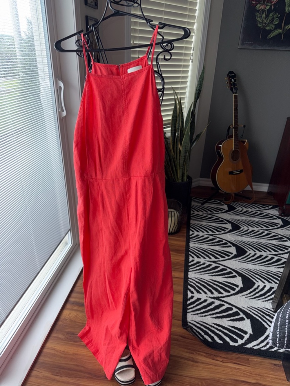 Anthropologie Greylin Coral Sleeveless Tie-Waist Wide-Leg Jumpsuit
